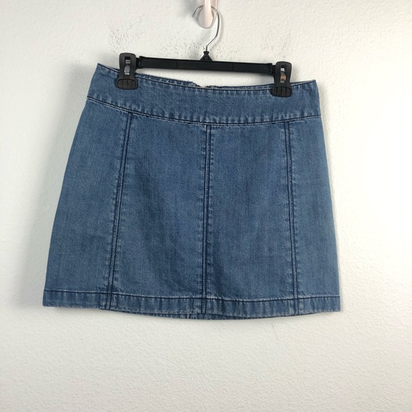 Free People denim A-line mini skirt - Picture 3 of 6